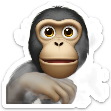 monkey presses on like sticker