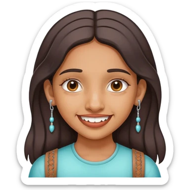 Indian girl with braces  sticker
