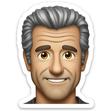 Mel Gibson portrait sticker