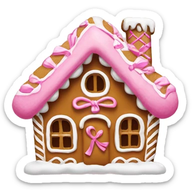 Gingerbread house with a pink bow  sticker