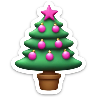 Pink chrismas tree sticker