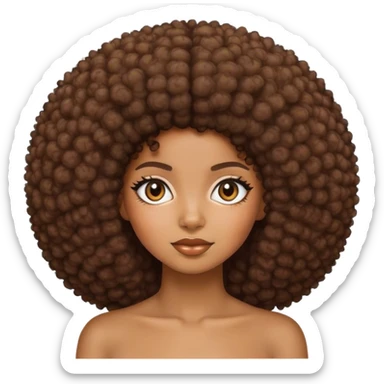 brown girl with a afro sticker