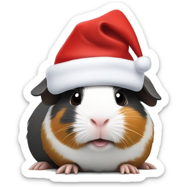 A slate Guinea Pig with Santa hat sticker