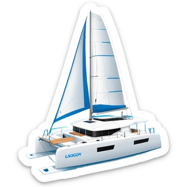 a lagoon 42 catamaran with no wording on the hull or anywhere on the boat  sticker
