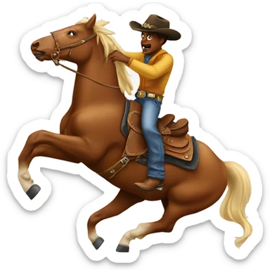 cowboy on a bucking horse sticker