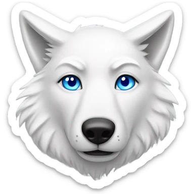 White wolf with blue eyes  sticker