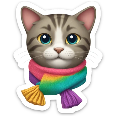 Cat wearing a scarf  sticker
