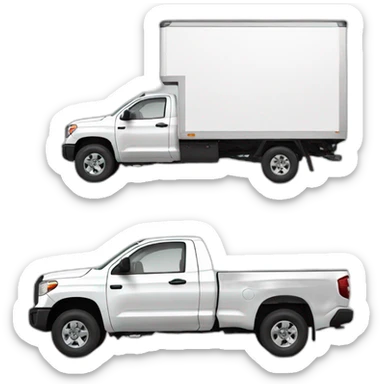 White Toyota tundra delivery truck sticker