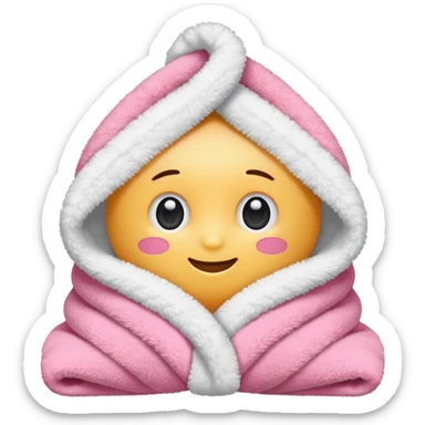 pink towel and white towel no face just towel  sticker