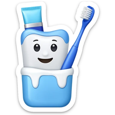 toothpaste and toothbrush sticker