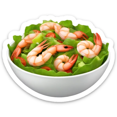 Salad with shrimps sticker