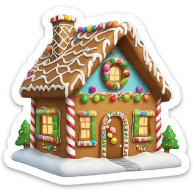Colorful Gingerbread house for christmas sticker