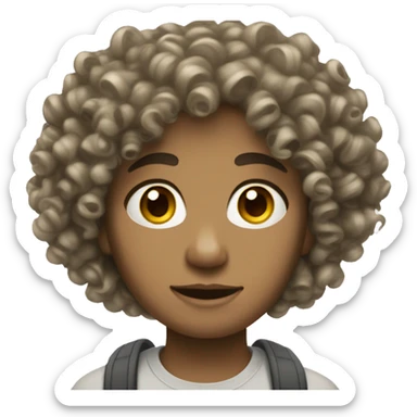 Curly hair white skin and light eyes like honey sticker