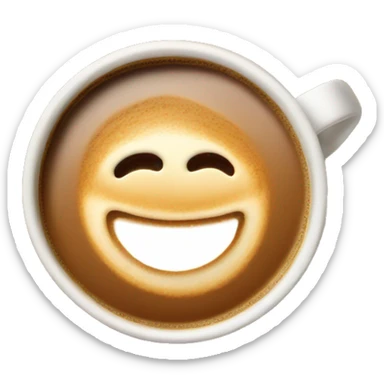 Cup of Coffee With LatteArt on top  sticker