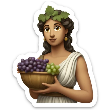 Greek Sappho holds a bunch of grapes in her hand sticker