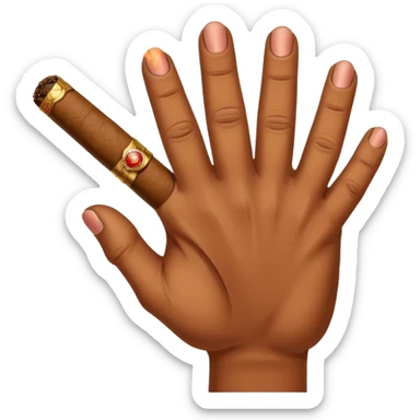 a hand holding a cigar sticker