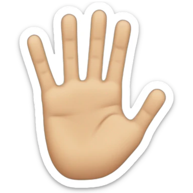 Hand showing four fingers sticker