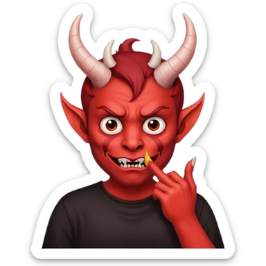 Creppy devil and shushing someone  sticker