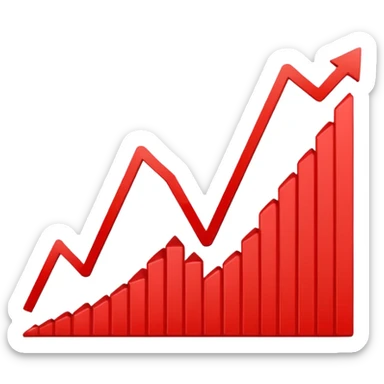 graph with line going down and the line being red sticker