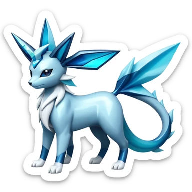Futuristic Modern Cobalion-Suicune-Vaporeon-Glaceon-fakemon-hybrid sticker