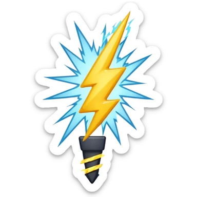 Exclamation point with lightning bolt instead of stick sticker