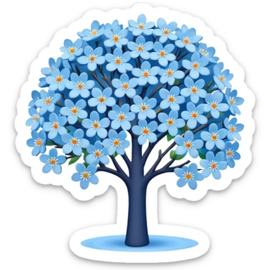 blue blossom tree sticker