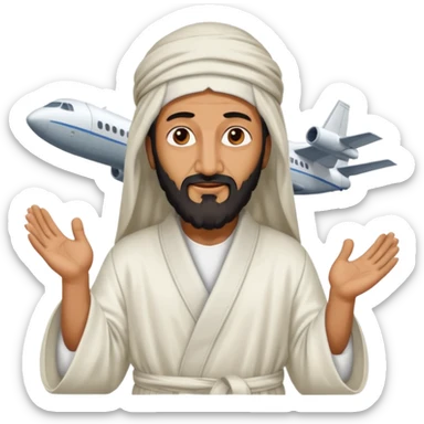 Osama bin Ladin standing on a plane sticker