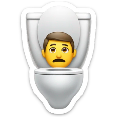 toilet with man head  sticker