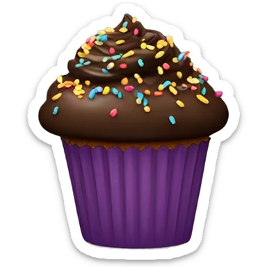 Chocolate cupcake with sprinkles  sticker