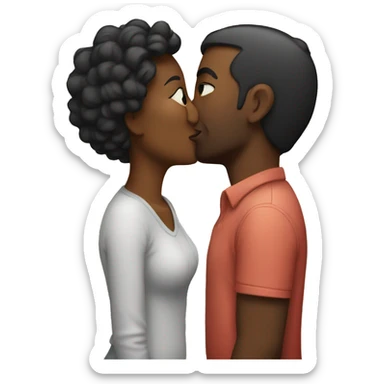 a couple kissing sticker