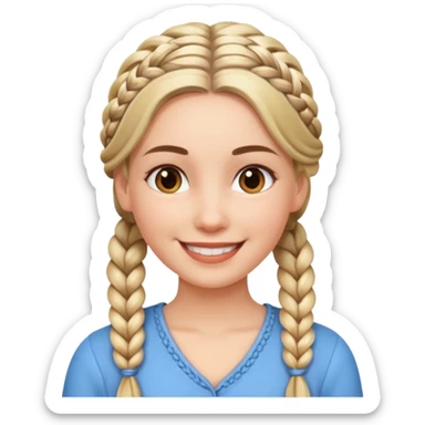 braided haired receptionist sticker