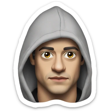 rami-malek-hoodie-hacker-on-head sticker