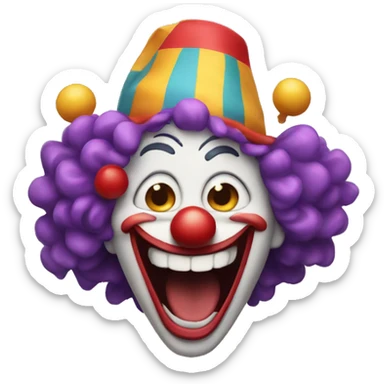 clown laughing hysterically sticker