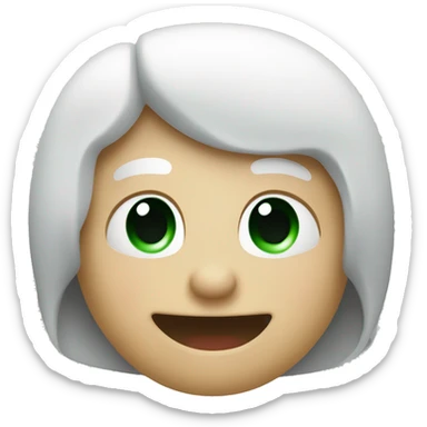 Create emoji, square, with rounded edges, smiling, with big white, white eyes. The mouth should be open in a wide smile, showing a red tongue. The square must be green. sticker