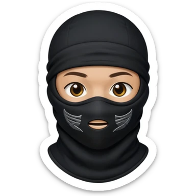 Black fabric Limbless ninja/robber balaclava ball sphere! It’s rollable sticker