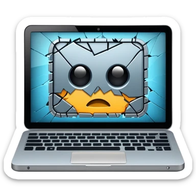 Hit laptop with hammer sticker