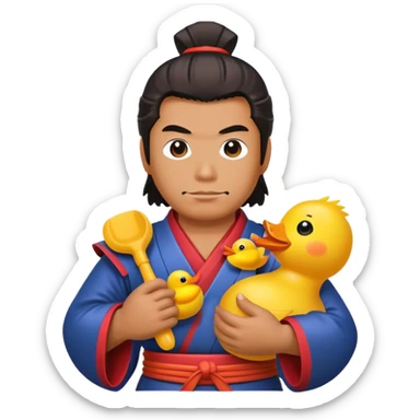 Samurai with rubber duck sticker