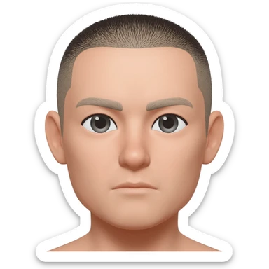 Add a little shadow of a dark hair line that was receding and is kept shaved sticker