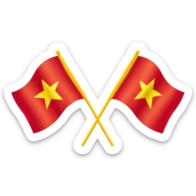 Crossed Flags of Vietnam sticker