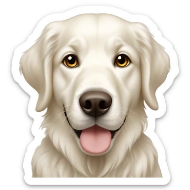 White golden retriever with brown eyes sticker