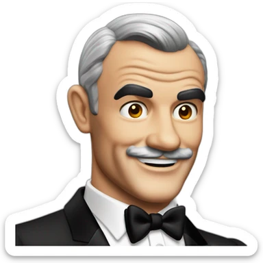 Sean connery 1960 as james bond waving sticker