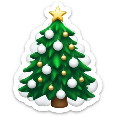Christmas tree with white decorations sticker