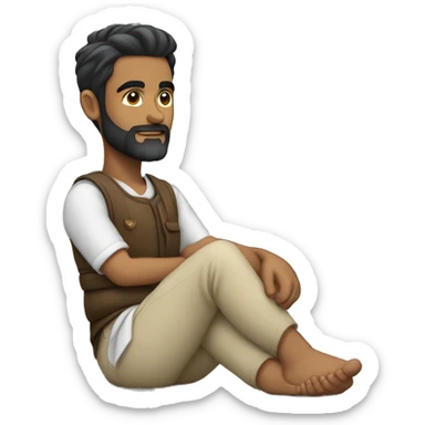 Ahmer holding left hand on thigh sticker