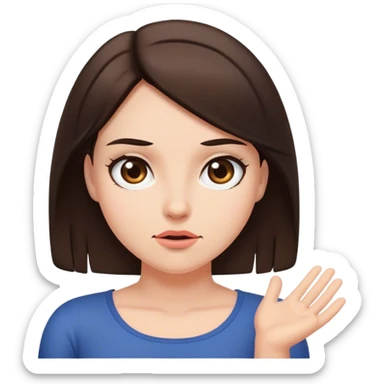 Brunette shrugging  sticker