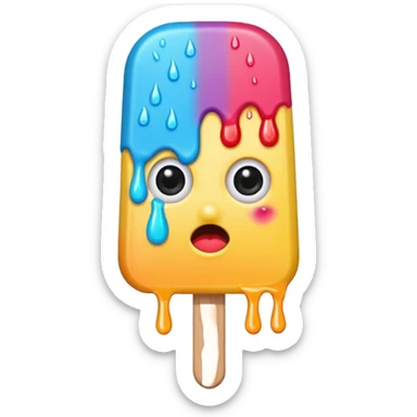 half bitten popsicle with eyes sticker