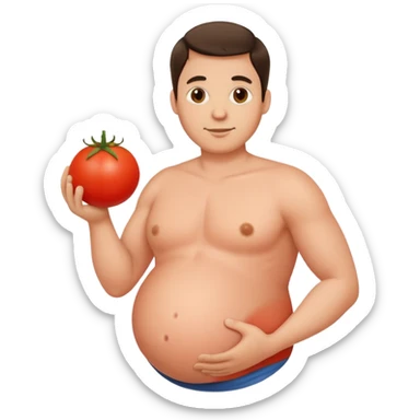 tomato pregnant man sticker