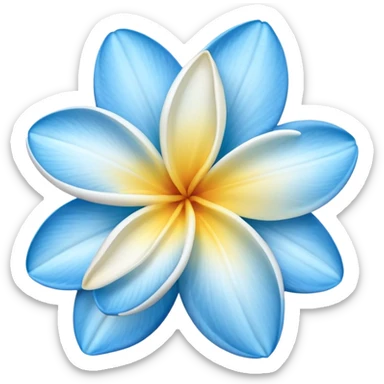 white/blue plumeria sticker