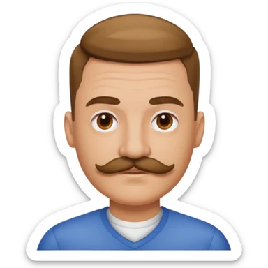 Skin fade hair with mustache  sticker