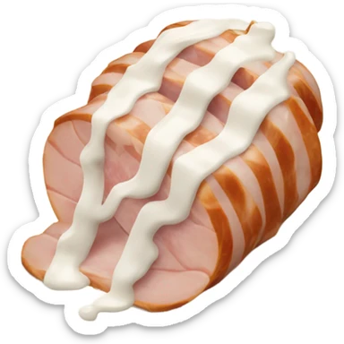 shredded ham with white sauce sticker