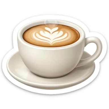 Cappuccino in small cup without a smily on it sticker